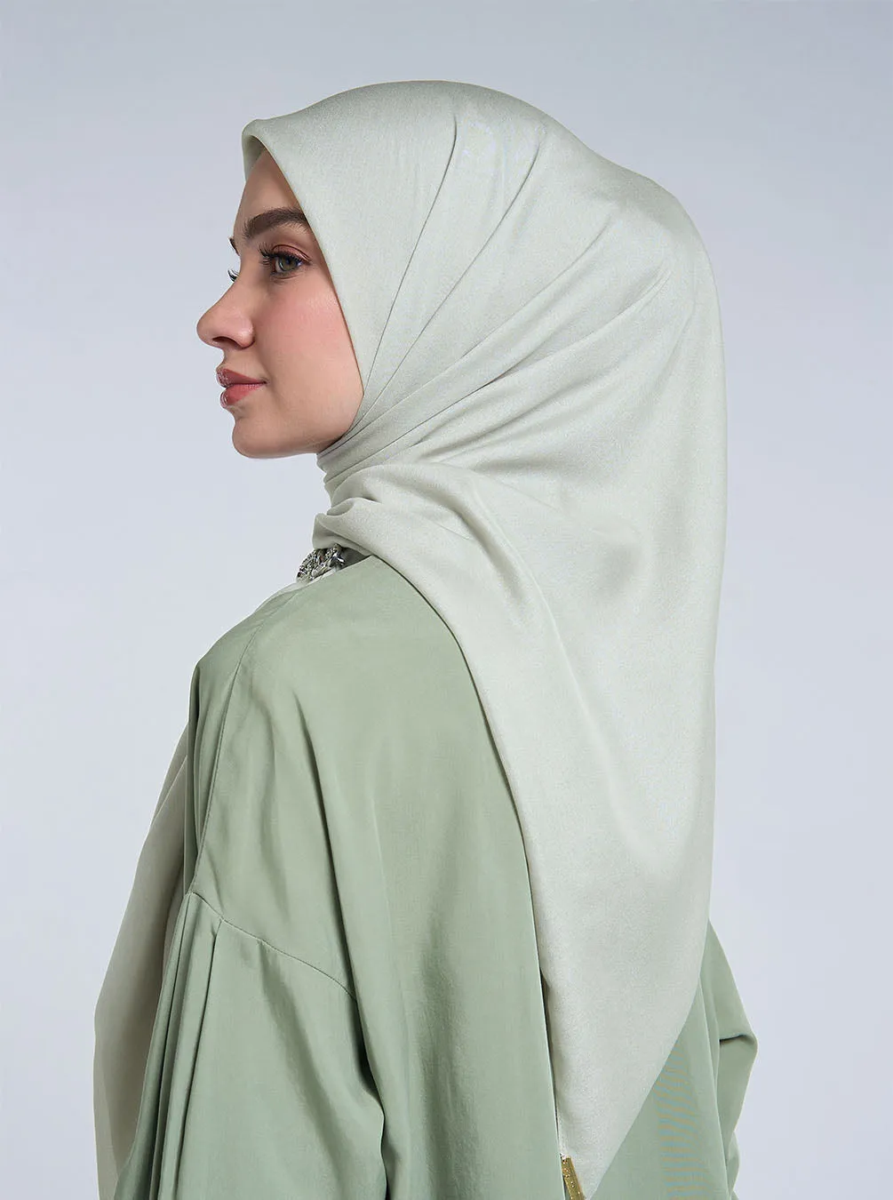 AIRY VOILE SCARF PLAIN SHEER GREEN