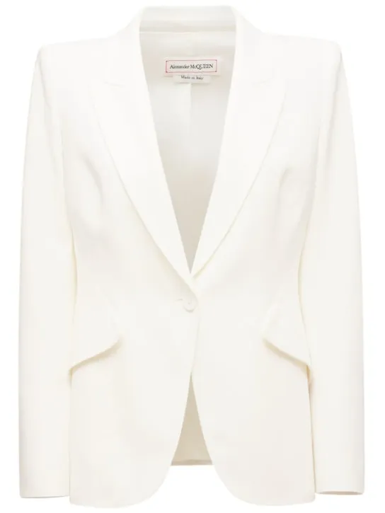 Alexander McQueen   Viscose blend crepe one button blazer 