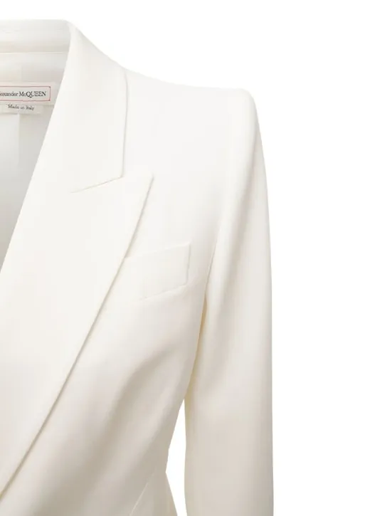 Alexander McQueen   Viscose blend crepe one button blazer 
