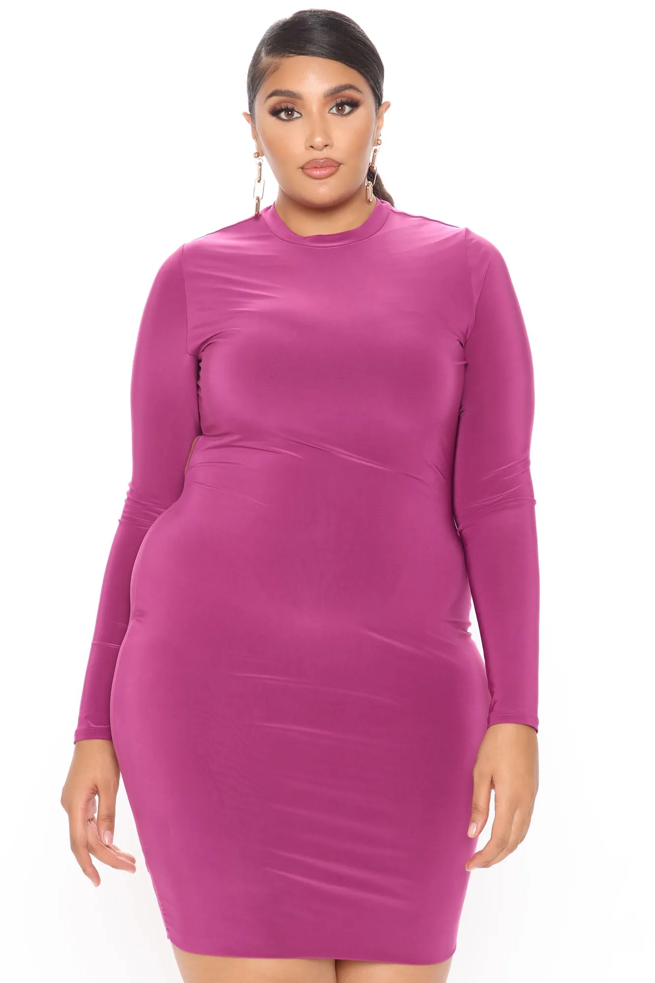 All In The Back Mini Dress - Magenta