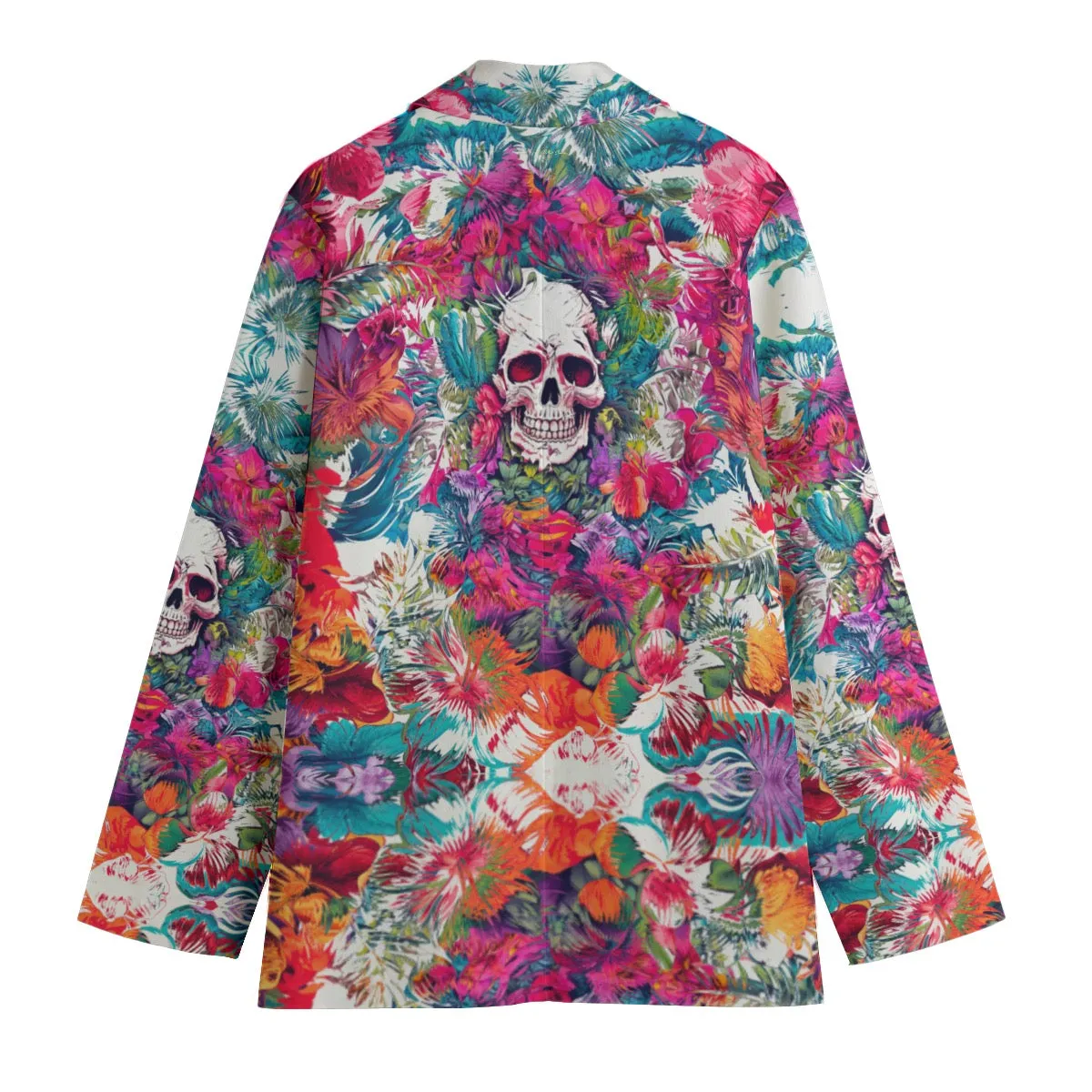 All-Over Print Women's Leisure Blazer | 245GSM Cotton summer vibes skull print