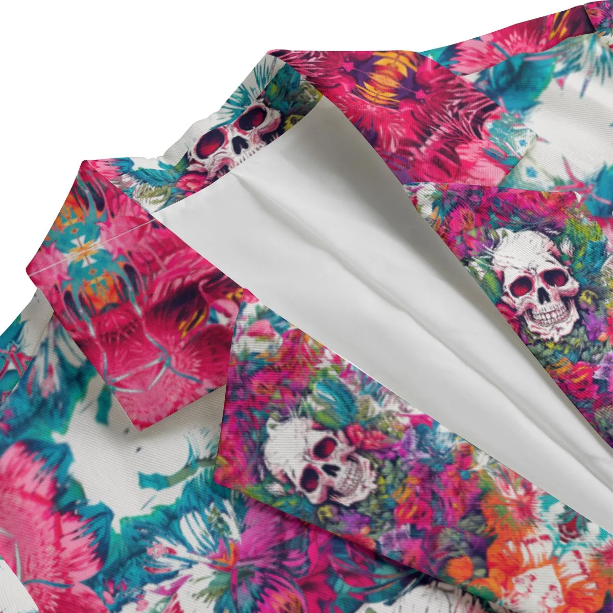 All-Over Print Women's Leisure Blazer | 245GSM Cotton summer vibes skull print