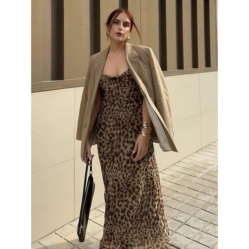 Anabella Dress - Vintage Leopard Backless Summer Dress