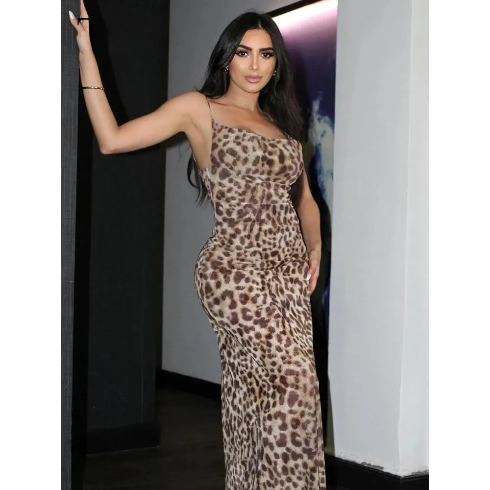 Anabella Dress - Vintage Leopard Backless Summer Dress