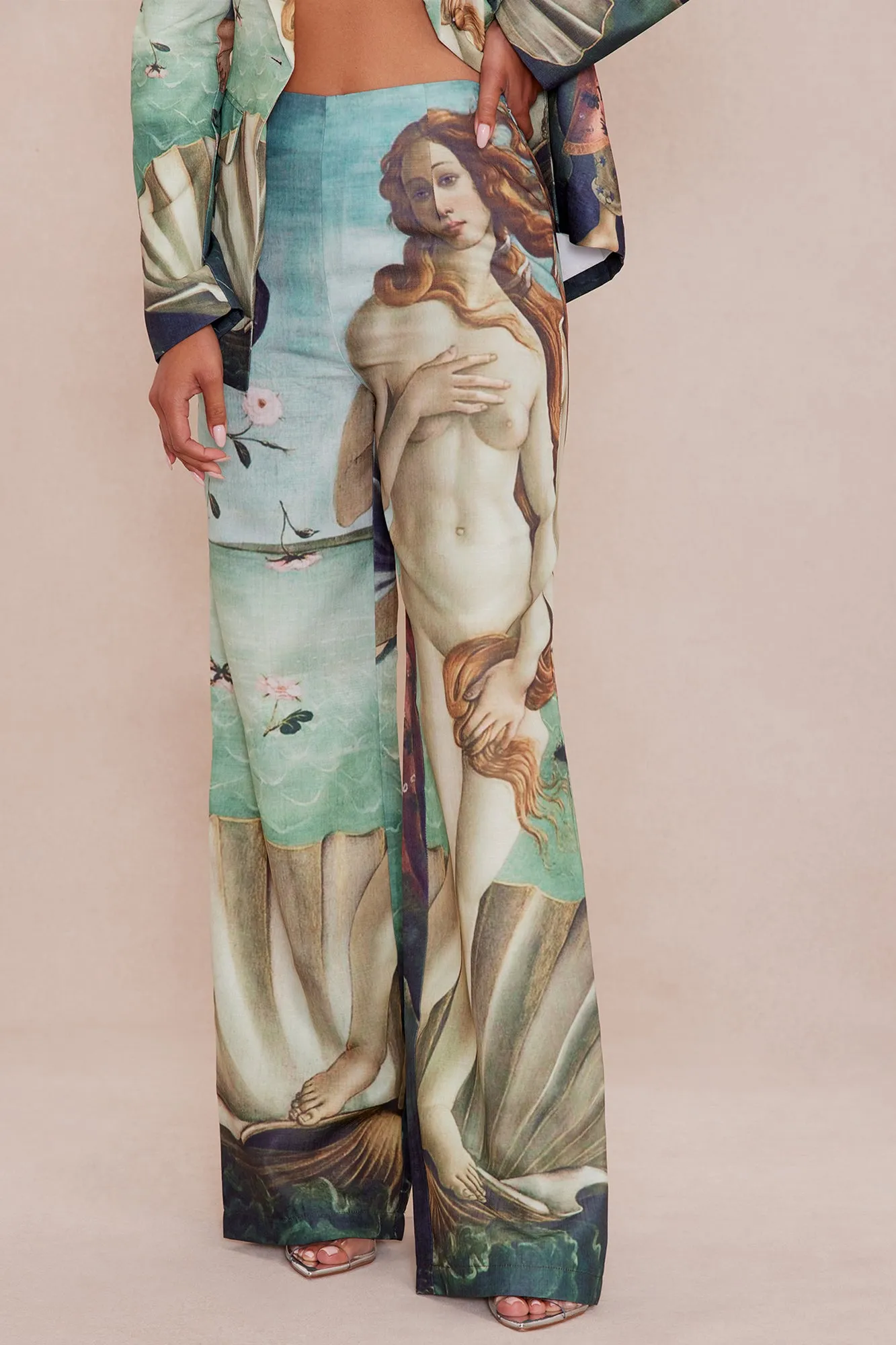 Ancient Art Blazer Suit Set - Multi Color