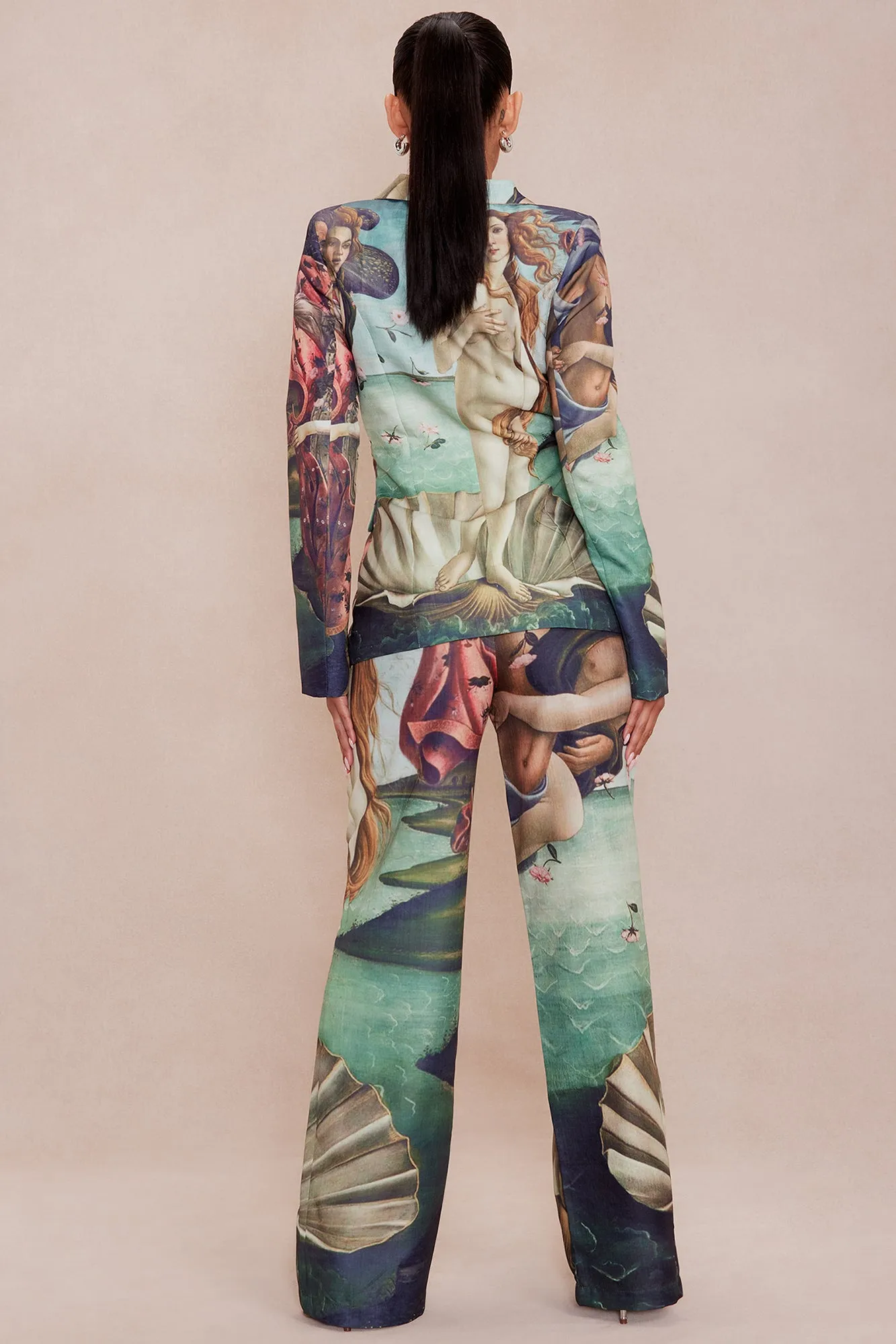 Ancient Art Blazer Suit Set - Multi Color