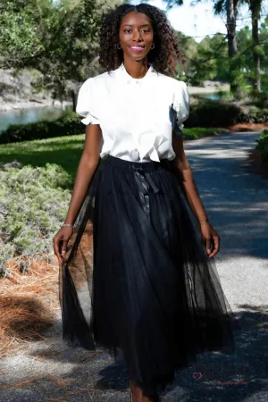 Aria Black Tulle Maxi Skirt