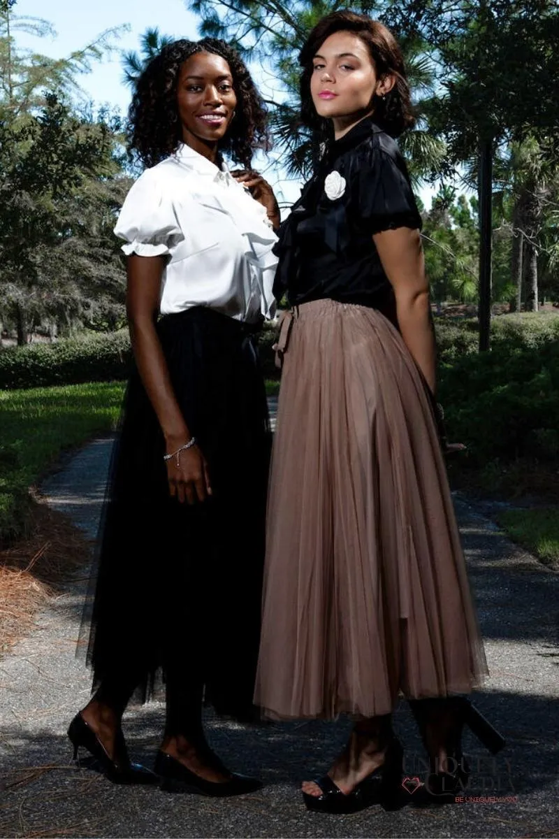 Aria Black Tulle Maxi Skirt