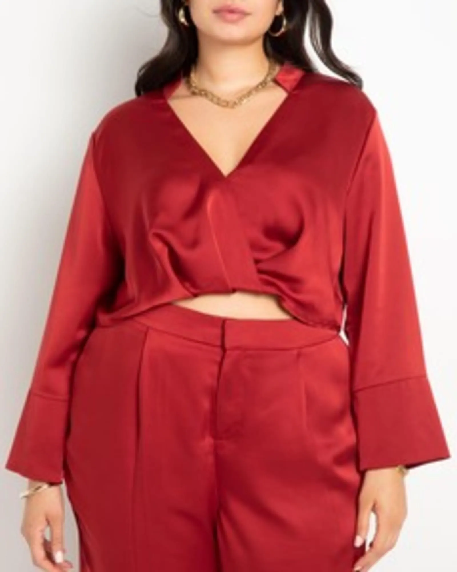Augusta Satin Blouse | Red Dahlia