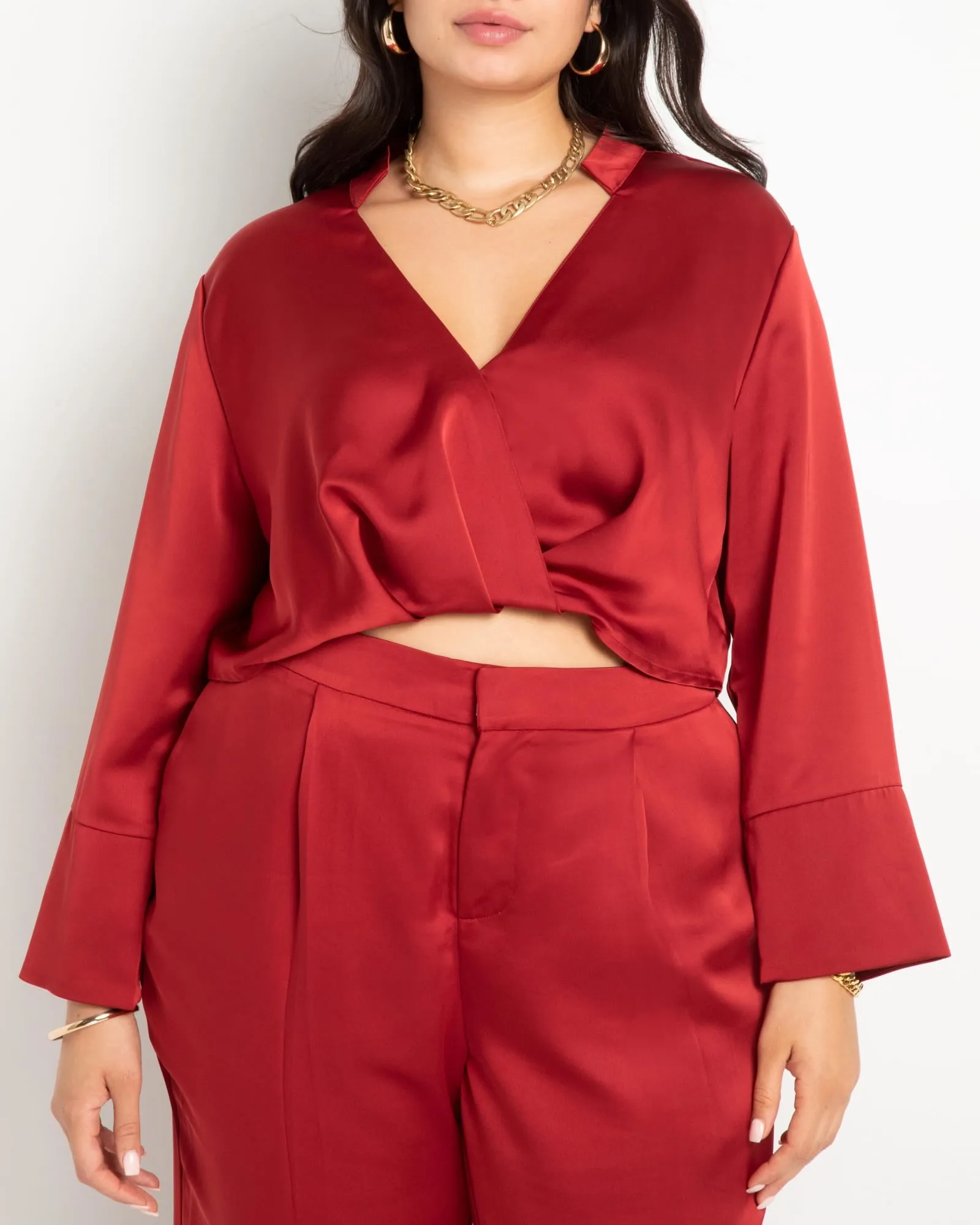 Augusta Satin Blouse | Red Dahlia