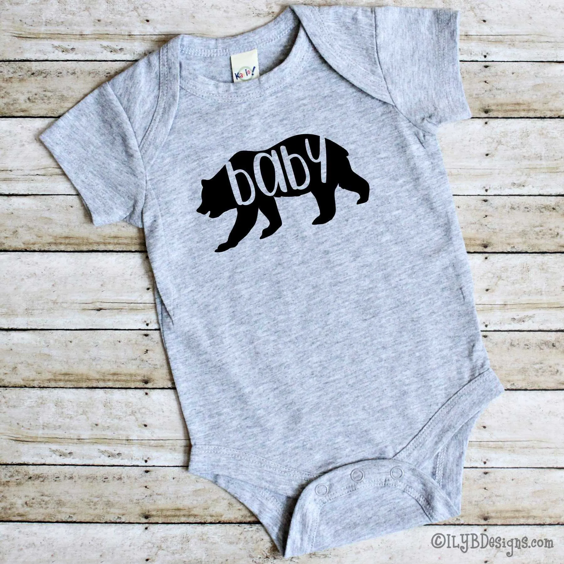 Baby Bear Baby Gift Set - Mommy Bear Daddy Bear Wine Glasses - Baby Bear Bodysuit