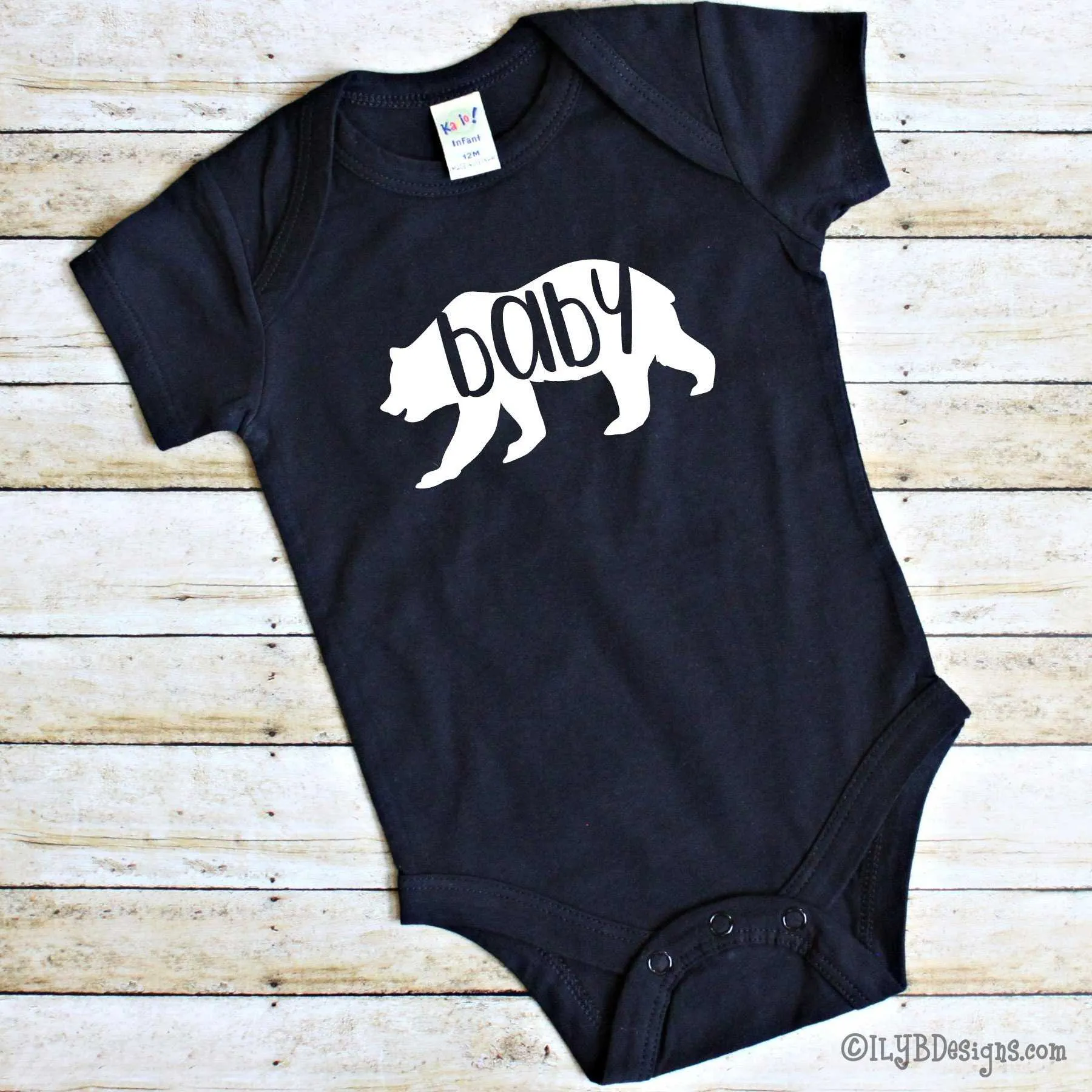 Baby Bear Baby Gift Set - Mommy Bear Daddy Bear Wine Glasses - Baby Bear Bodysuit