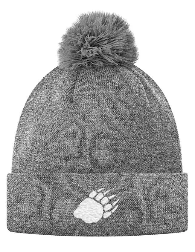 Bear Paw Pom Pom Knit Cap