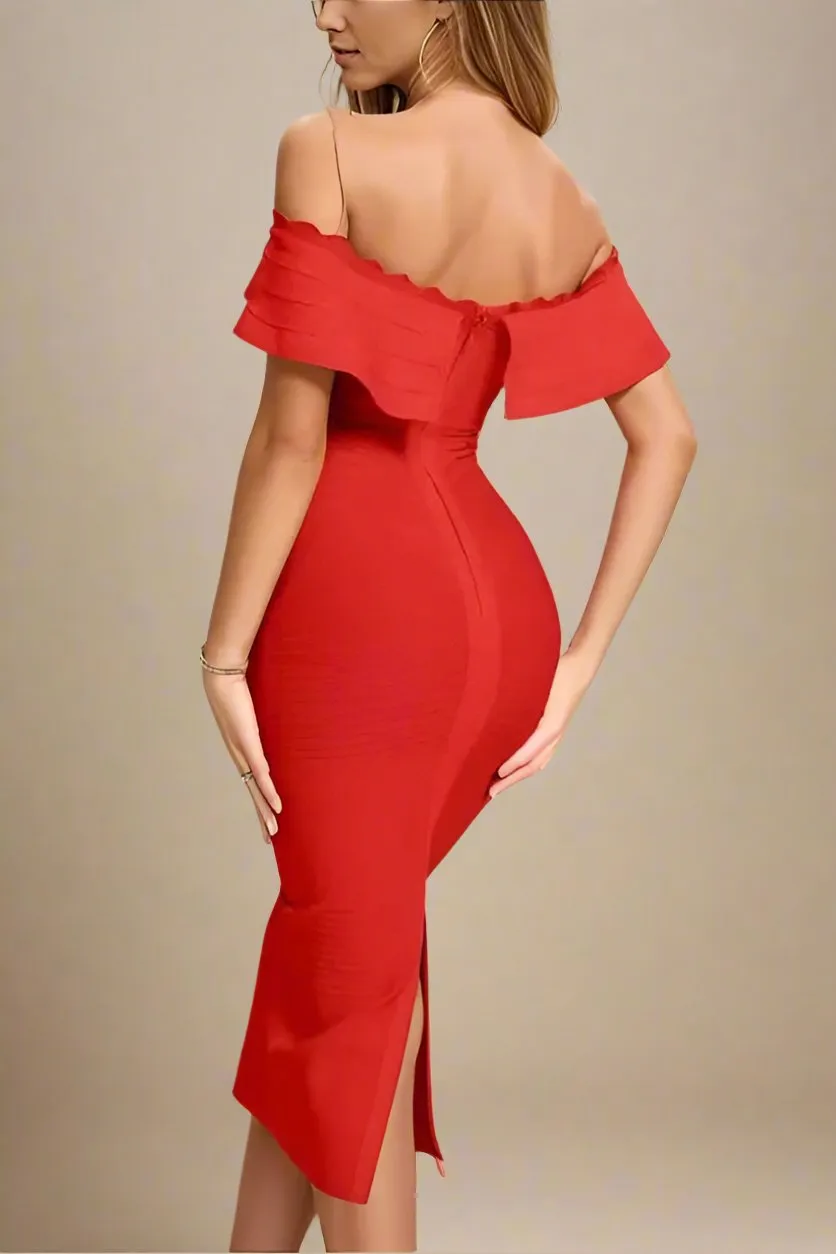 Billie Bandage Midi Dress - Lipstick Red