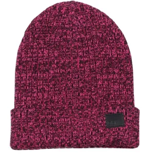 Black & Neon Pink Melange Beanie
