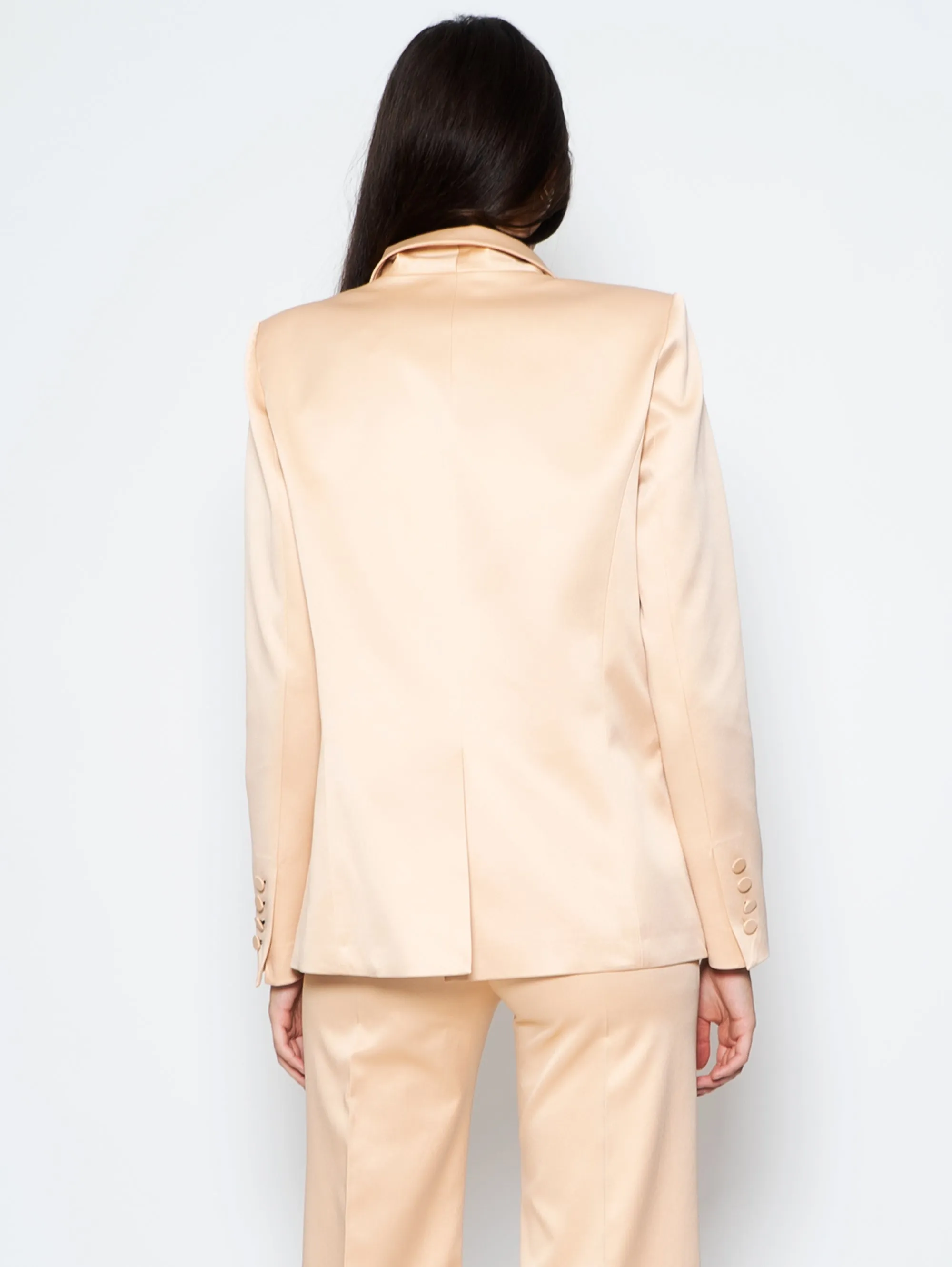 Blazer Doppio Petto in Raso Champagne