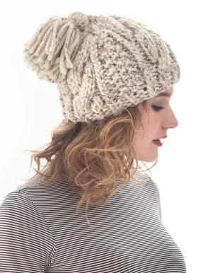 Cabled Tassel Hat Pattern (Knit)