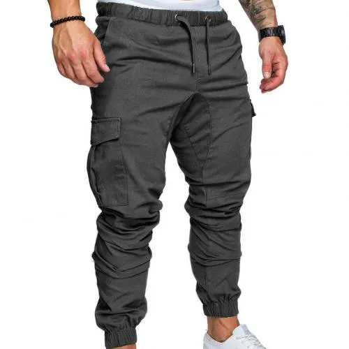 Casual Cargo Multi-Pocket Elastic Weist Pants