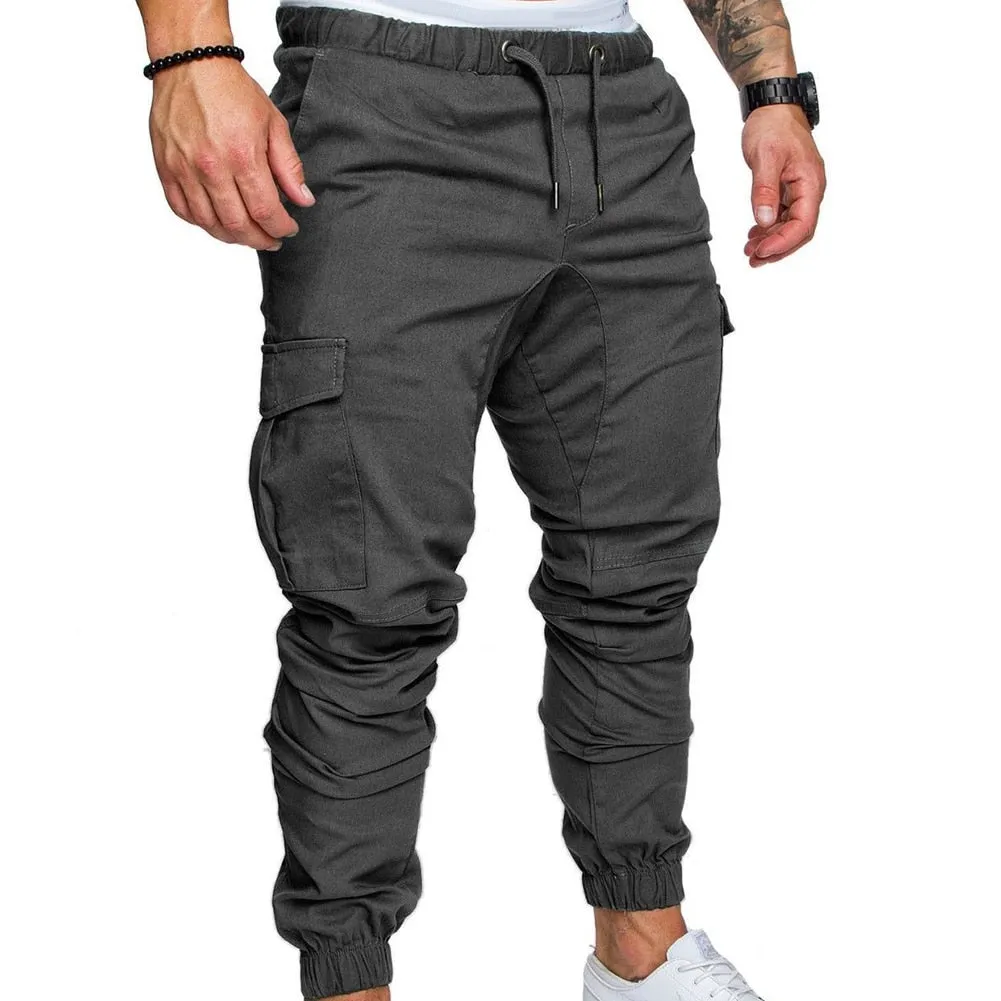 Casual Cargo Multi-Pocket Elastic Weist Pants