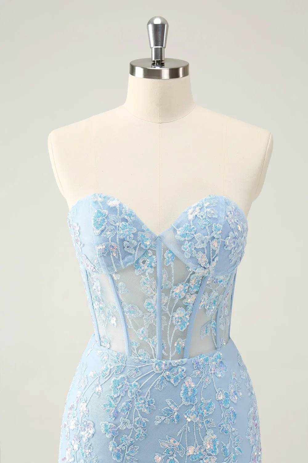 Classy Fuchsia Bodycon Strapless Corset Short Homecoming Dress with Sequins