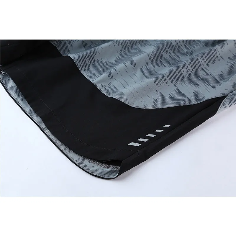 Color-Blocked Breathable Mid-Waist Five-Point Shorts