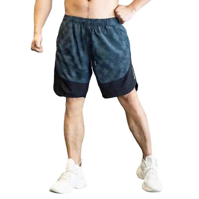 Color-Blocked Breathable Mid-Waist Five-Point Shorts