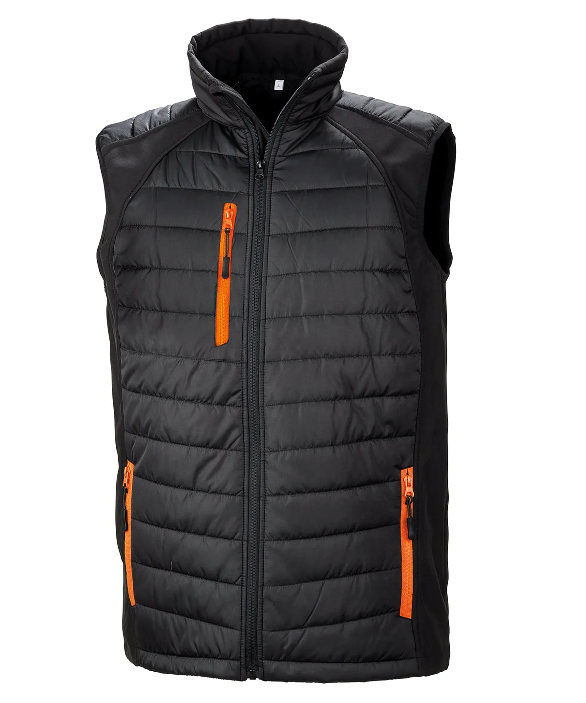 compass padded softshell gilet | Black/Orange