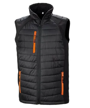 compass padded softshell gilet | Black/Orange
