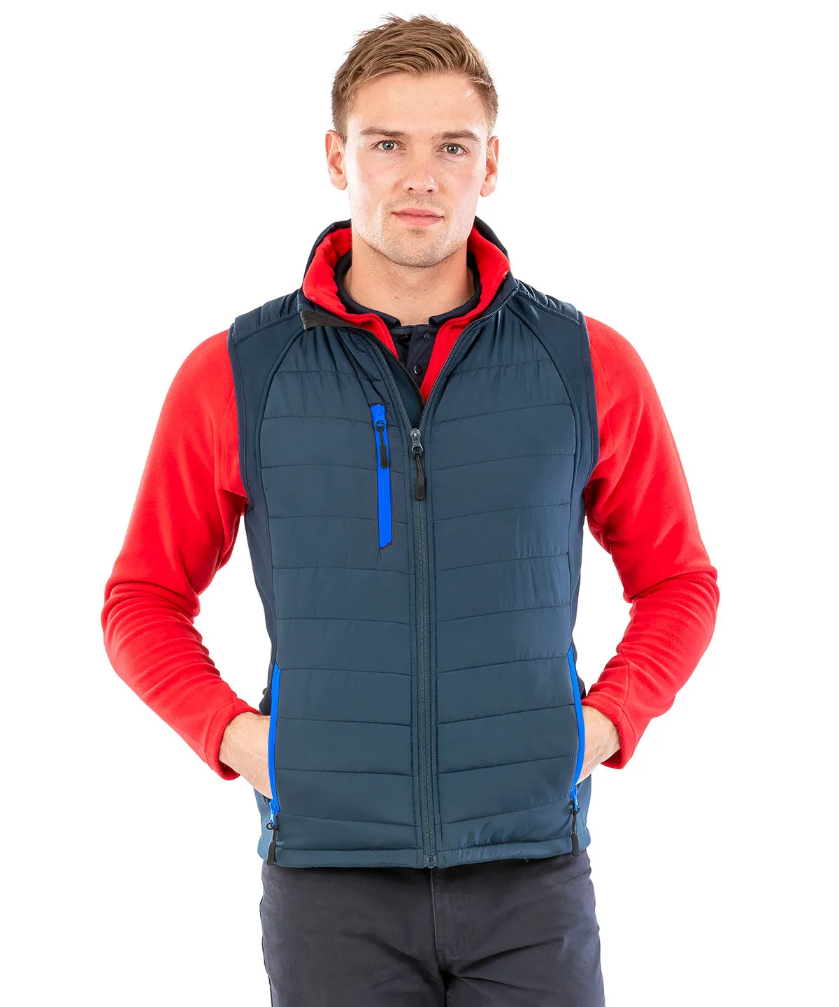 compass padded softshell gilet | Black/Orange