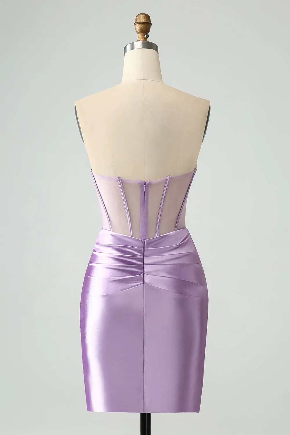 Dark Green Bodycon Strapless Corset Short Homecoming Dress