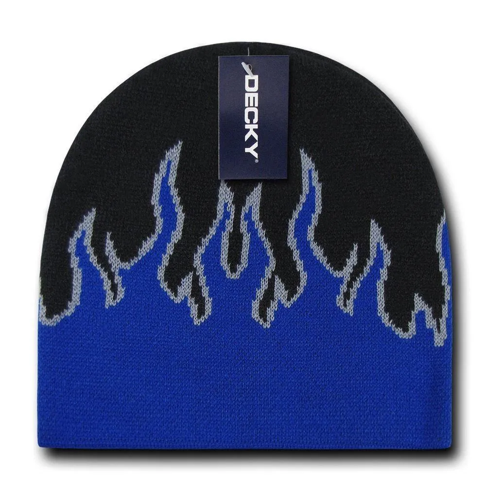 Decky Fire Flame Beanies Caps Hats Short Warm Winter Youth Boys Girls Kids