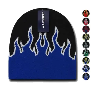 Decky Fire Flame Beanies Caps Hats Short Warm Winter Youth Boys Girls Kids