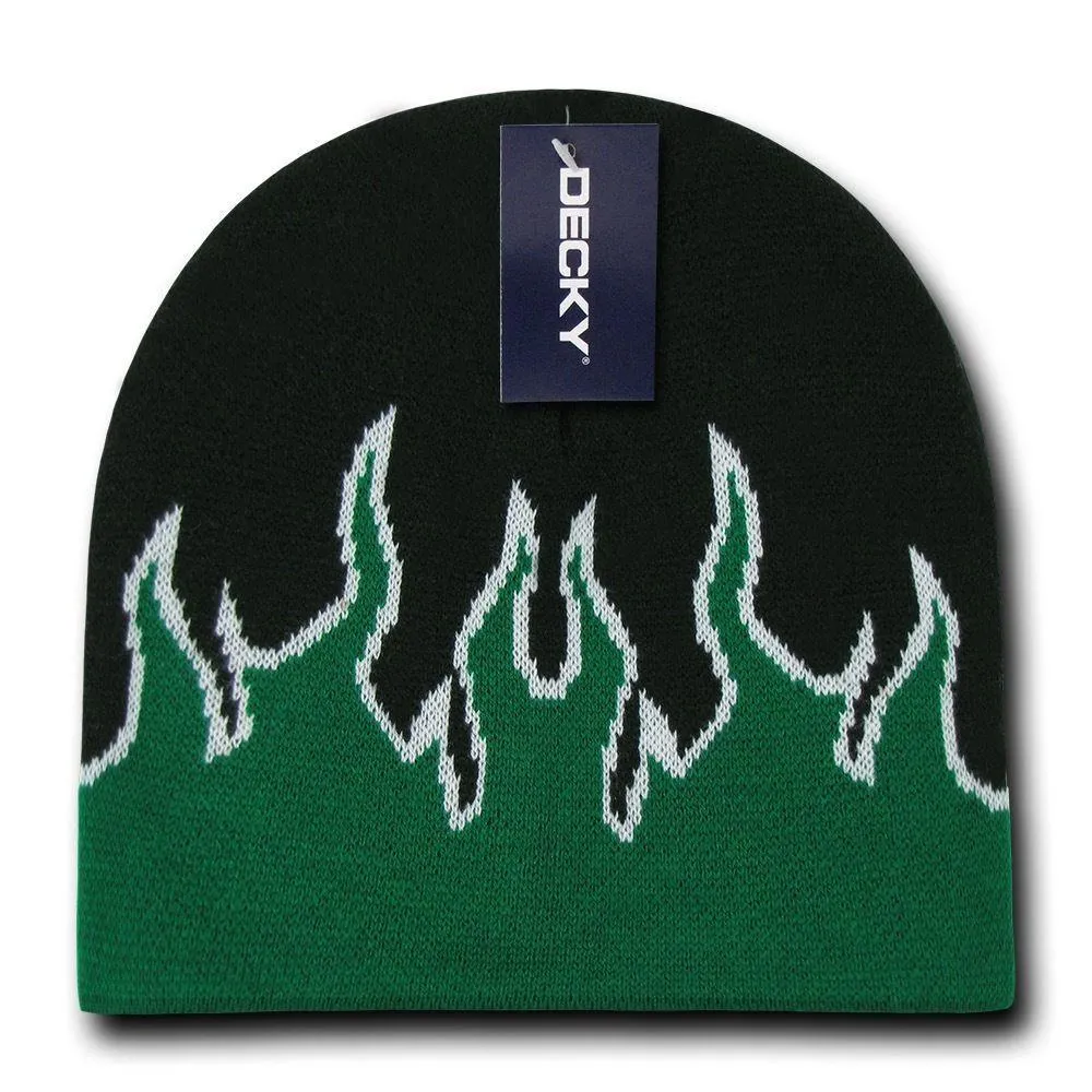 Decky Fire Flame Beanies Caps Hats Short Warm Winter Youth Boys Girls Kids