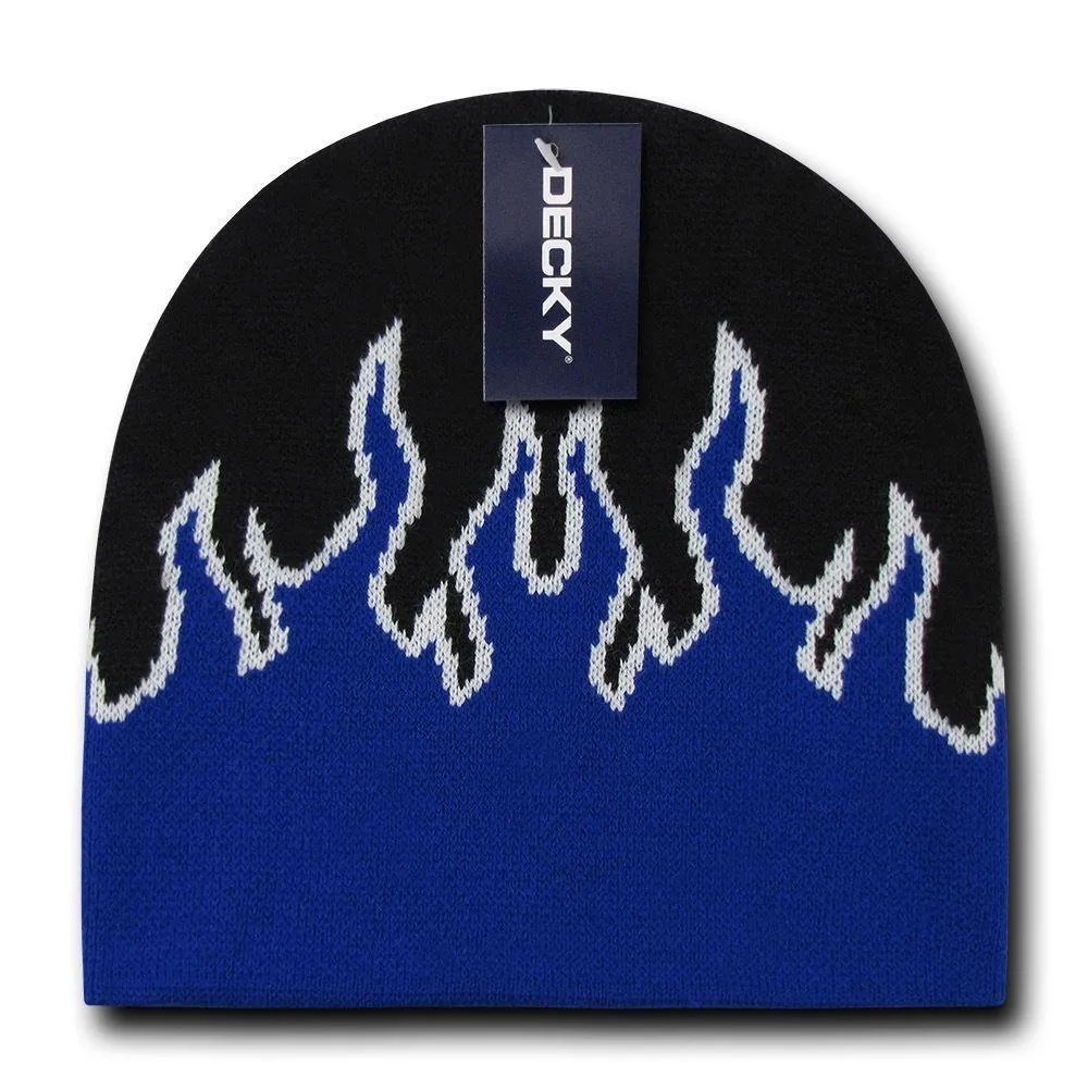 Decky Fire Flame Beanies Caps Hats Short Warm Winter Youth Boys Girls Kids