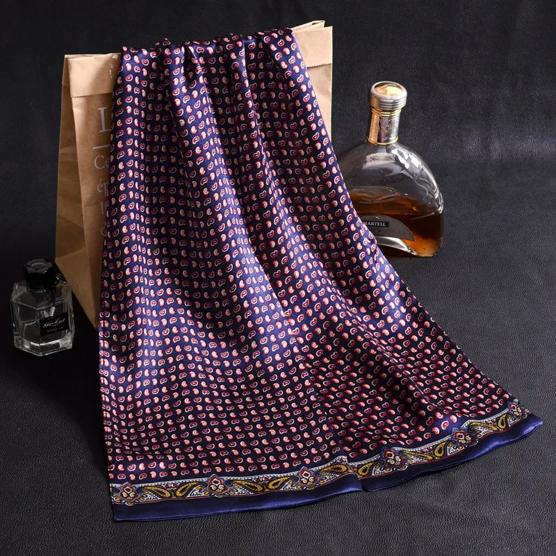 Double Layer Silk Crepe Satin Men's Silk Scarf Long Scarf Scarf