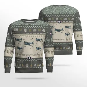 Douglas SBD Dauntless _Aircraft Ugly Sweater, Ugly Sweater Christmas Shirt for Men Dad Veteran