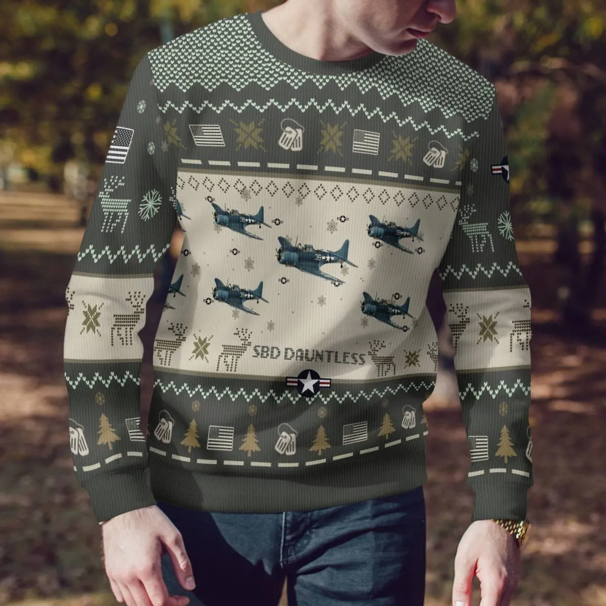 Douglas SBD Dauntless _Aircraft Ugly Sweater, Ugly Sweater Christmas Shirt for Men Dad Veteran