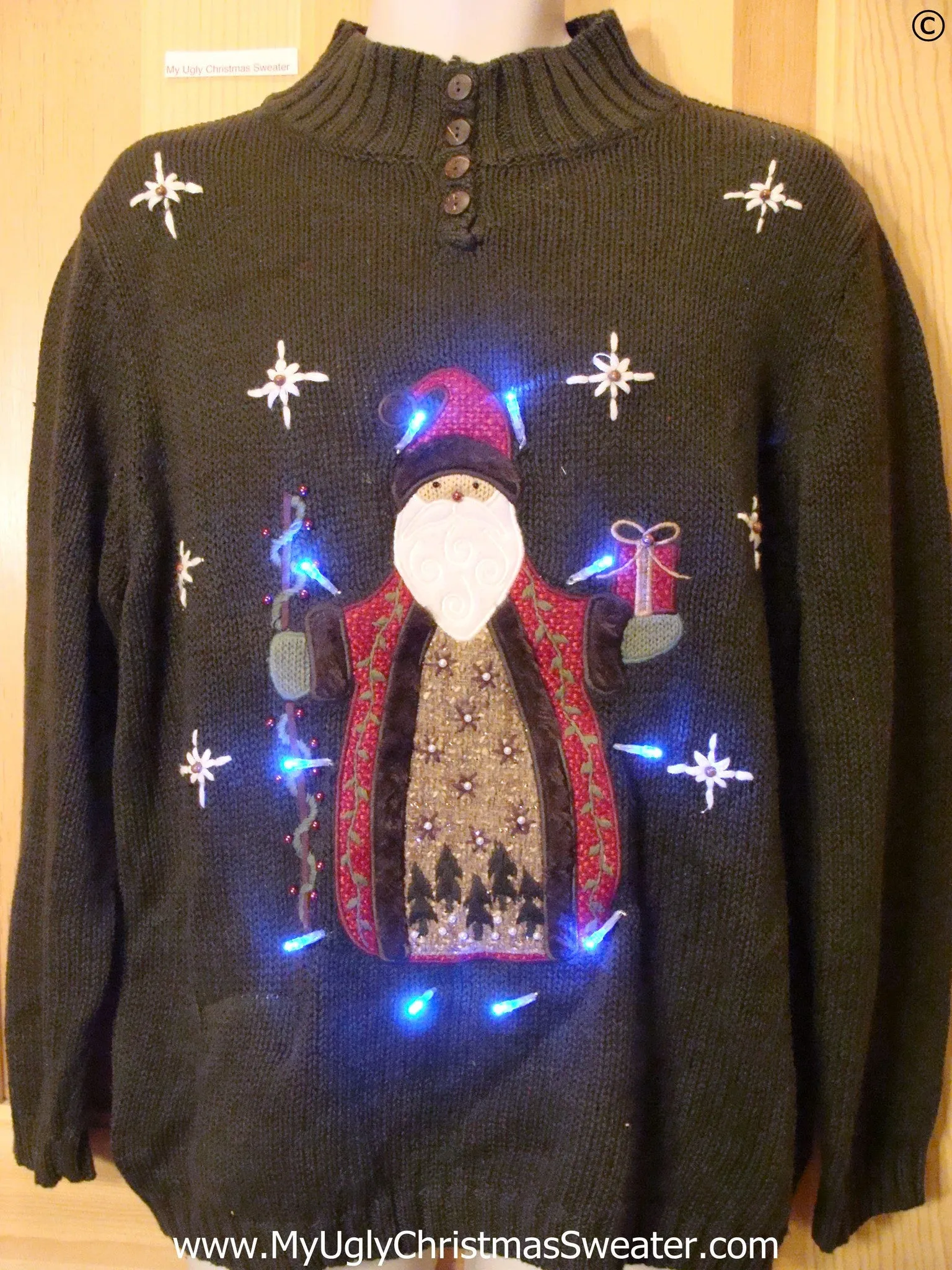 Fancy Santa Christmas Sweater with Lights (g256)