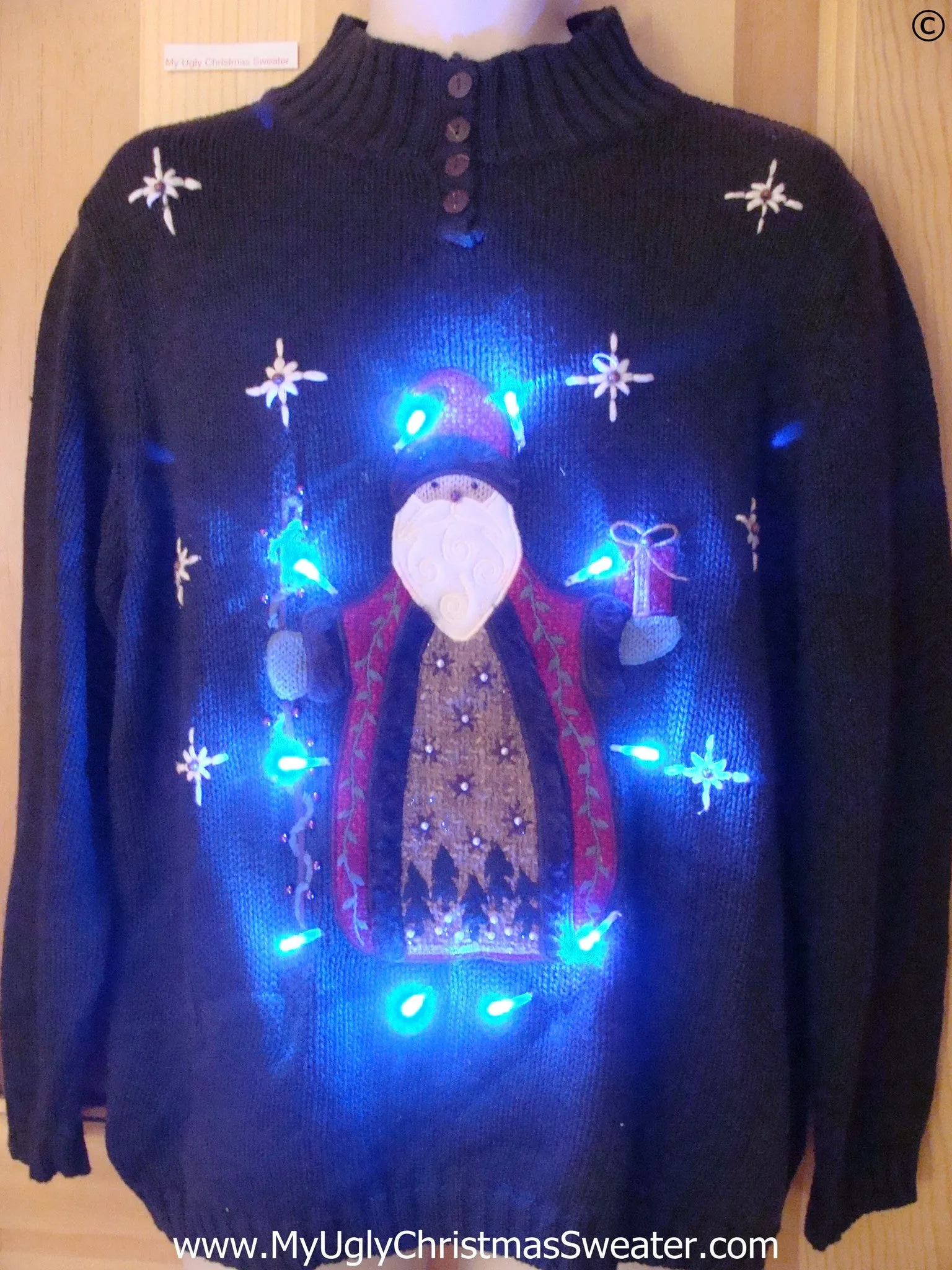Fancy Santa Christmas Sweater with Lights (g256)