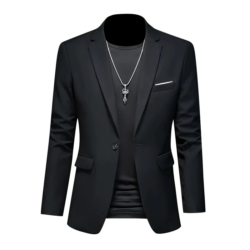 Fashion Solid Business Slim Fit Blazer