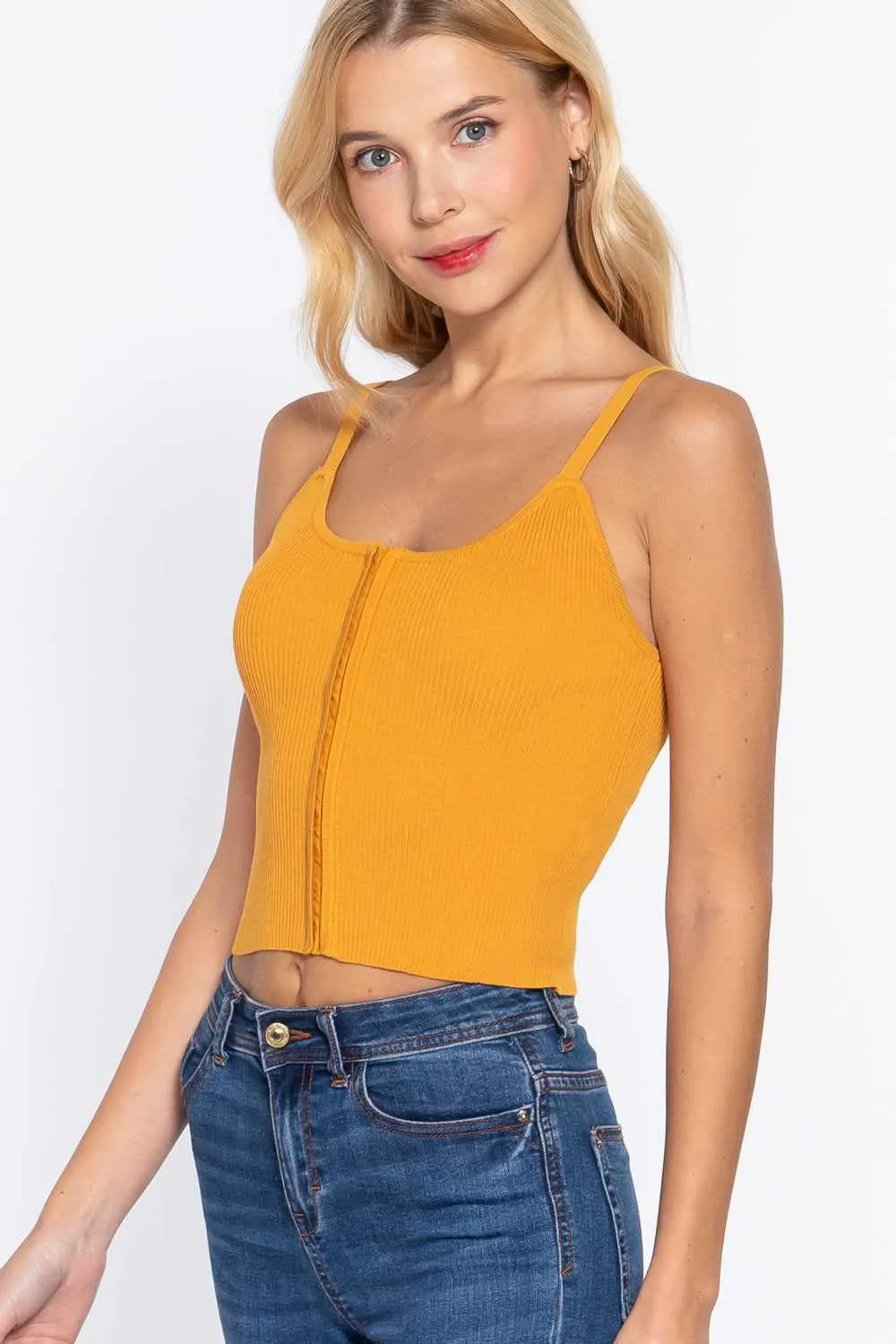 Front Closure Sweater Cami Top