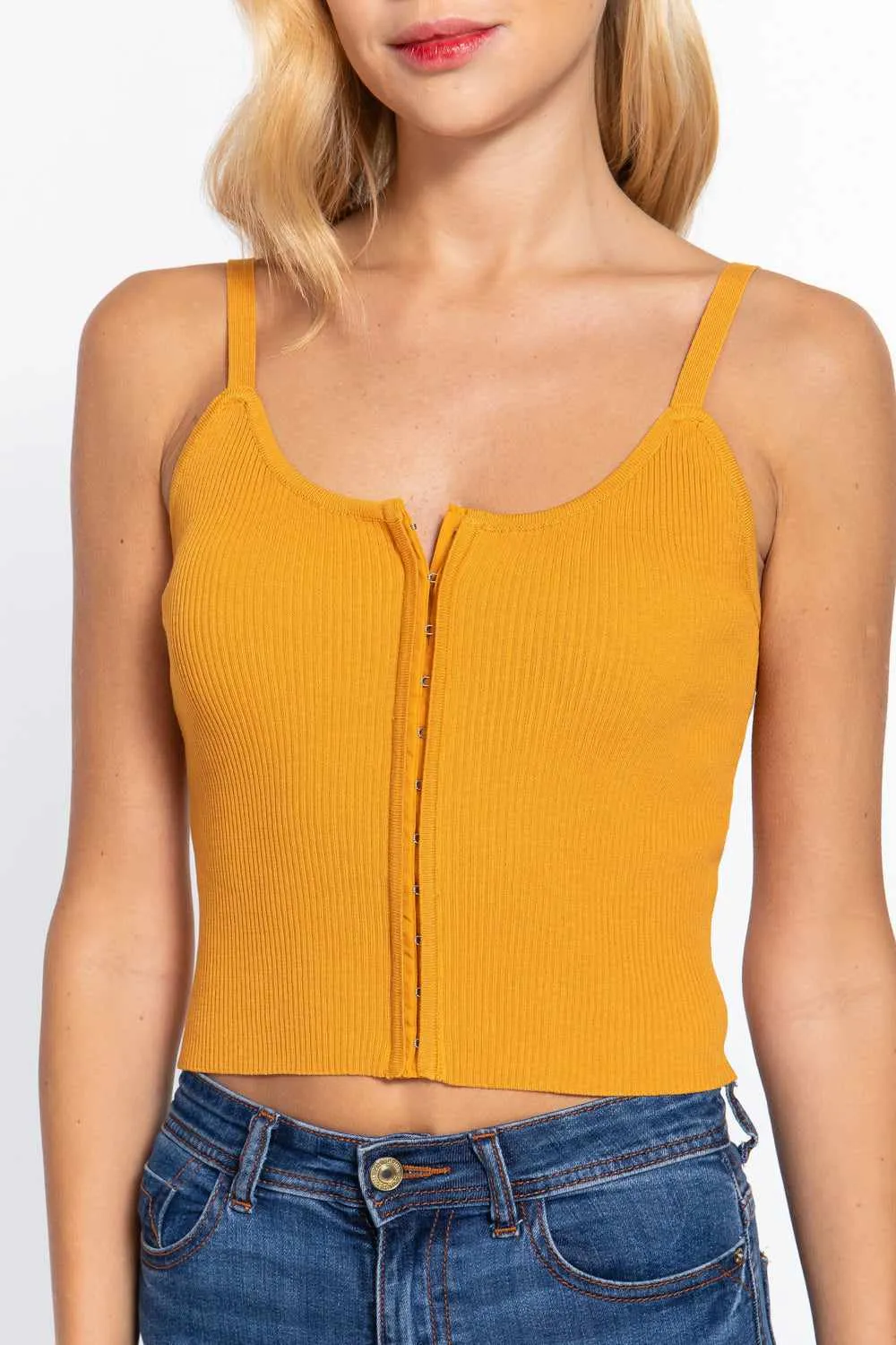 Front Closure Sweater Cami Top