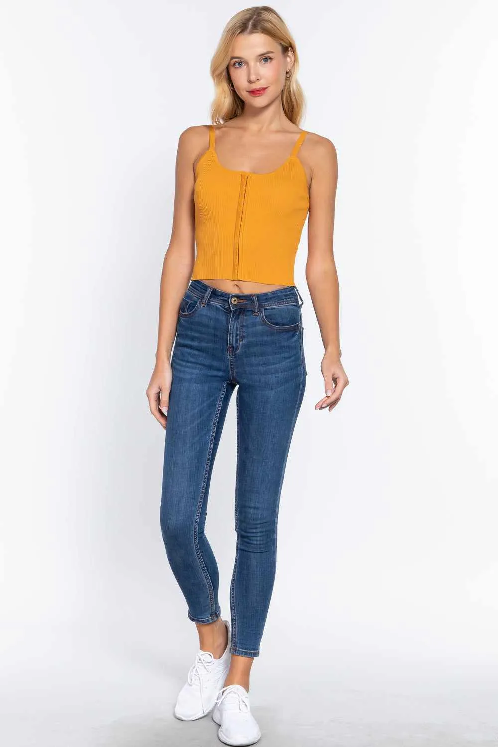 Front Closure Sweater Cami Top