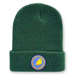 Ghost Waffle Knit Beanie in Forest