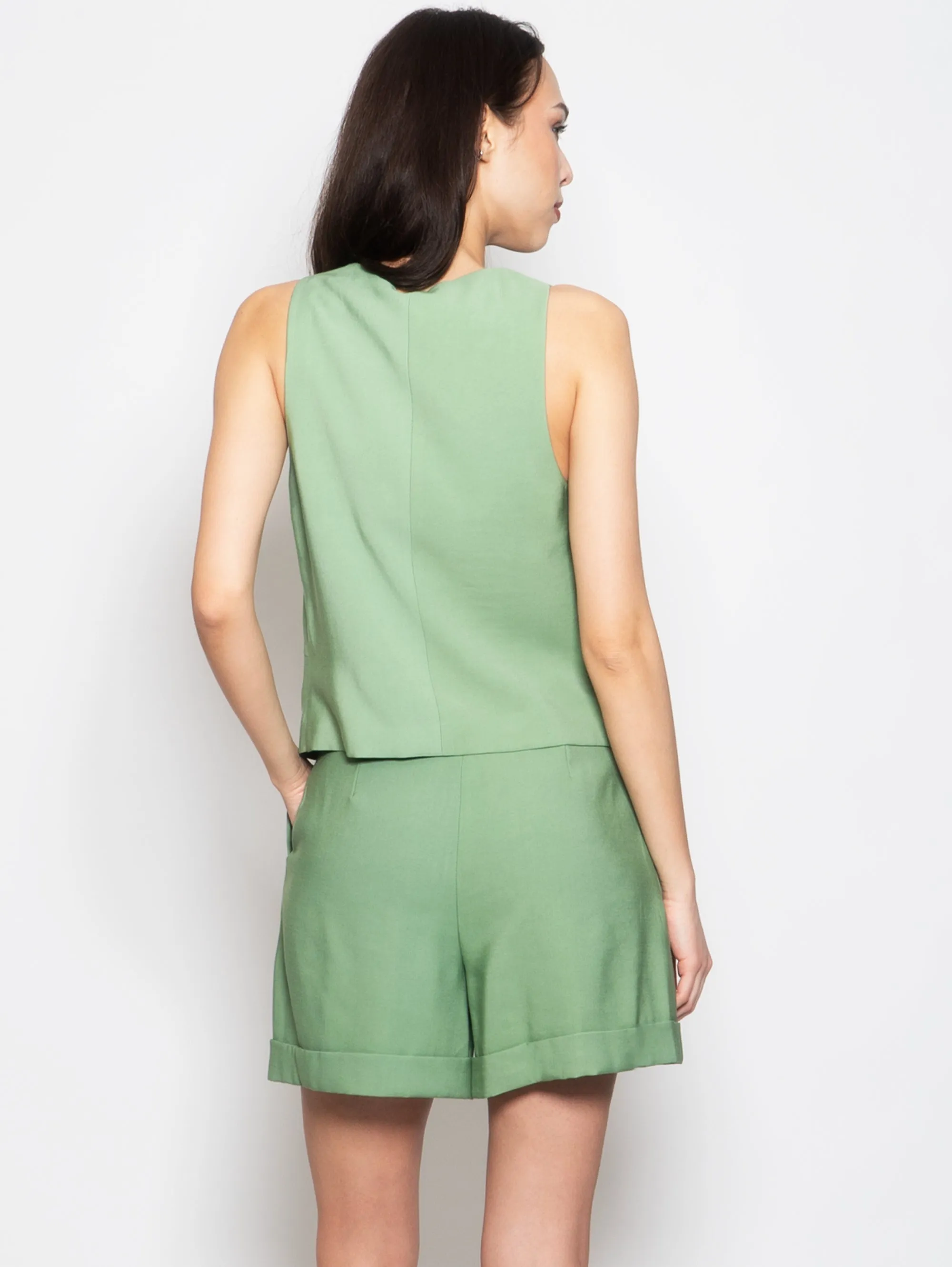 Gilet con Scollo a V Verde