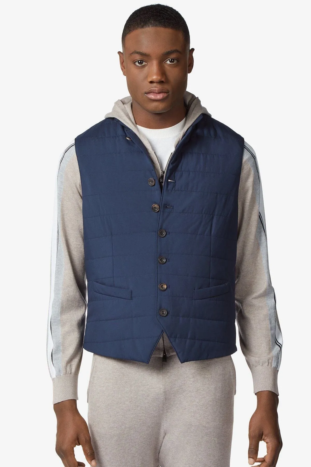 Gilet déperlant rembourré bleu foncé