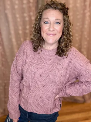 Go Around Cropped Cable Sweater