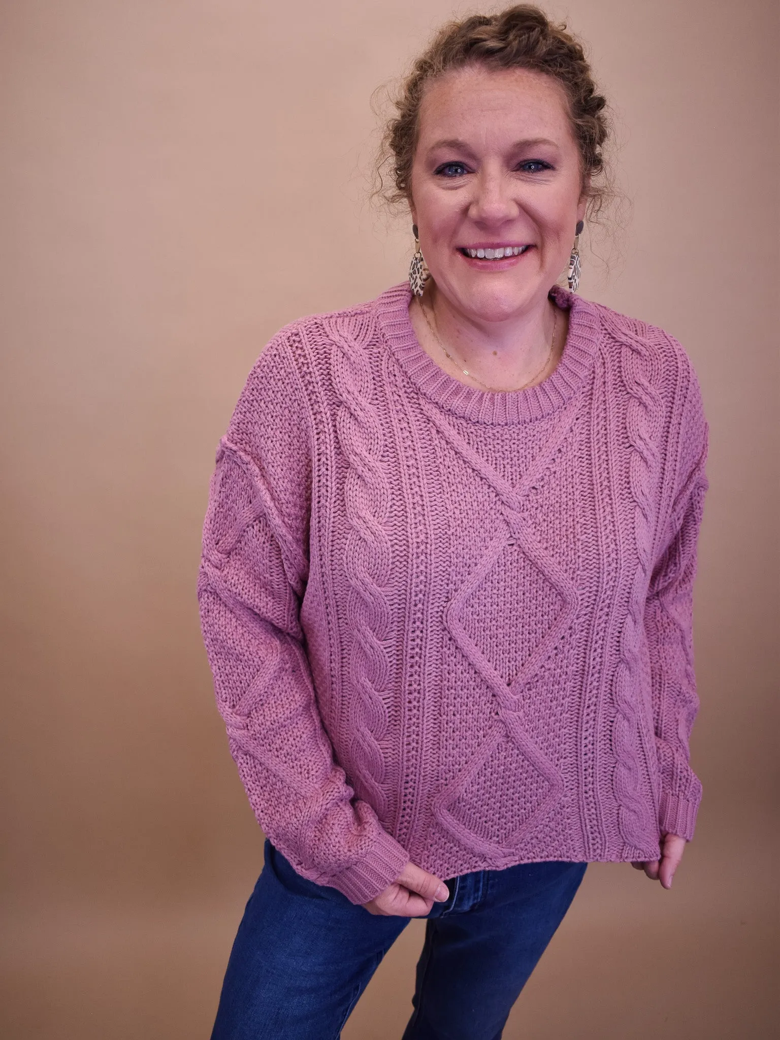 Go Around Cropped Cable Sweater