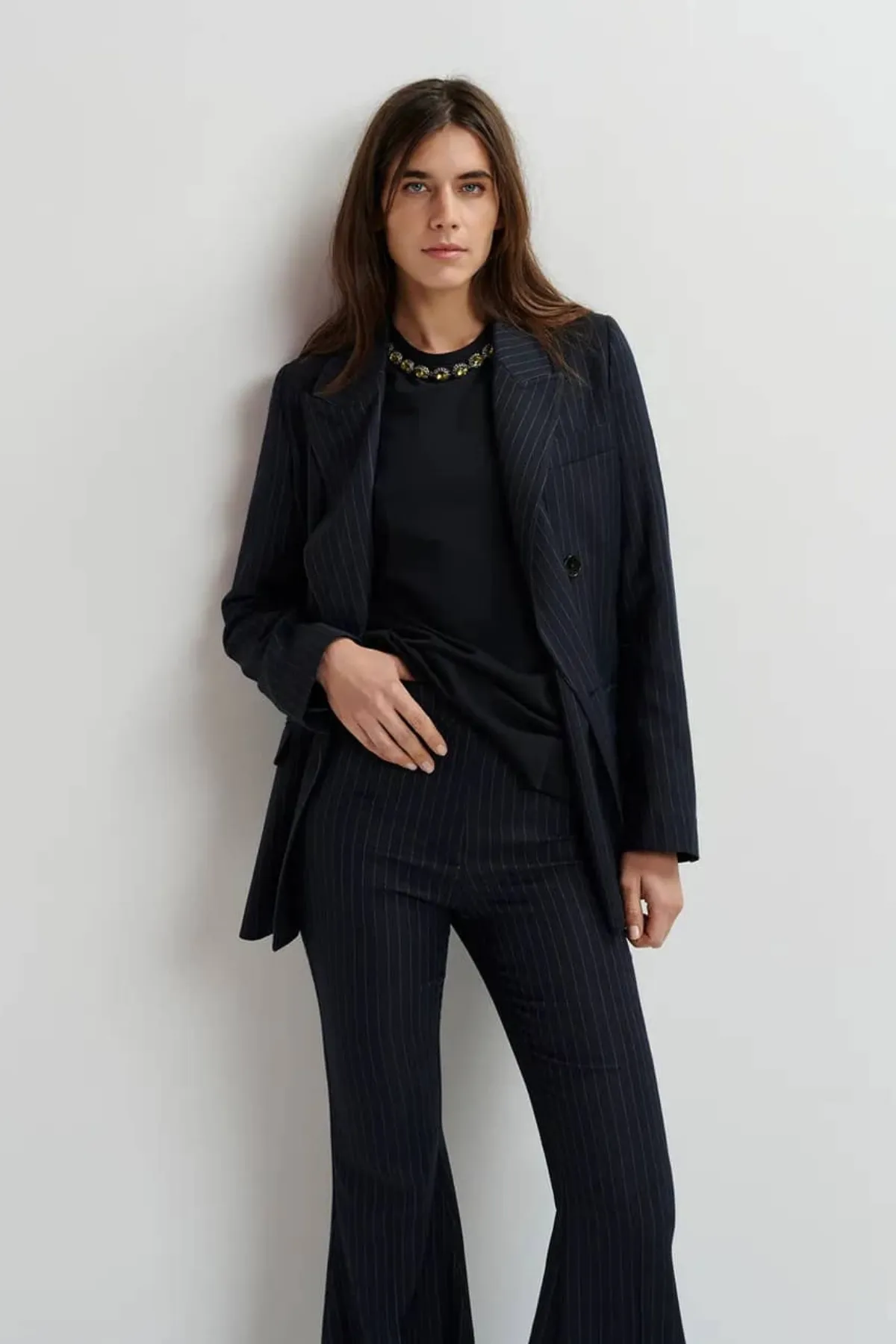 GRAFFITI DOUBLE BREAST BLAZER NAVY