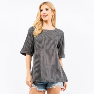 Hand-Loomed Half Sleeve Cotton Top